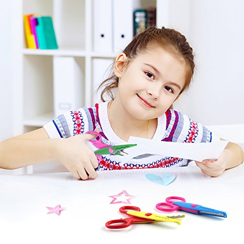 image for KUUQA 6 Pcs Kids Safety Scissors Art Craft Scissors Set for Kids and S