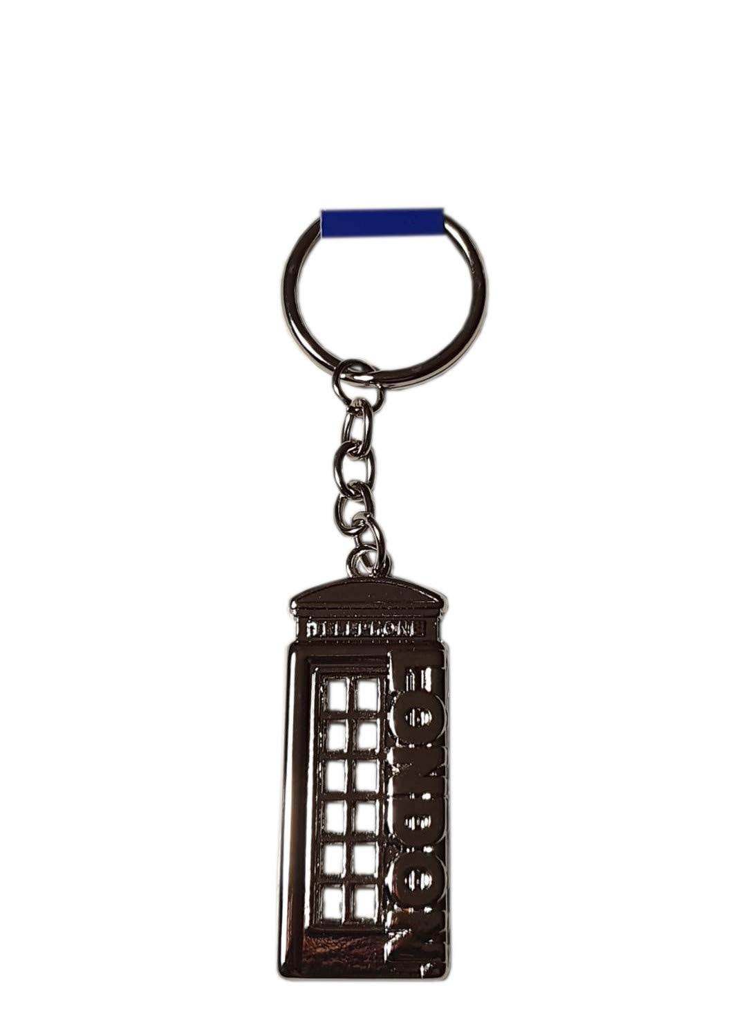 London Telephone Box Metal Keychain - Phone Booth Keyring British Souvenir from England UK