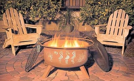 Amazon Com Sojoe 32sm Star And Moon Steel Fire Pit Garden