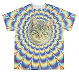Mesmerizing Malkin Psychedelic Kitty Cat Graphic T-Shirt