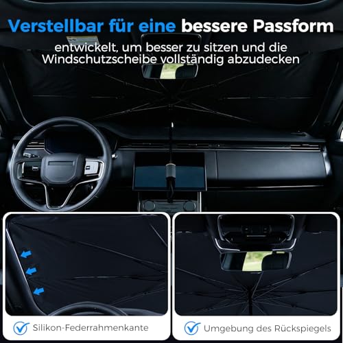 Sun Protection Car Front Windscreen Interior, Parasol Car, Windscreen Sun Protection Suitable for Most Models (75 cm x 135 cm)