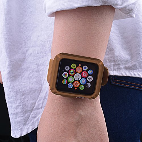 iiteeology Replacement for Apple Watch Case 42mm, Universal TPU Protective Case for Apple iWatch Series 3 Series 2 Series 1 (Matte Brown) - Thumbnail 5