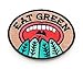 Embroidered Sew or Iron-on Backing Patch Yoga Space Explorer Time Traveler Camp Galaxy Planet Bear Bike Camera (Eat Green)