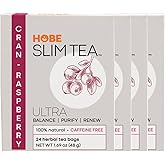 Hobe Labs Cran-Raspberry Tea - Natural Herbal Infusion for Body Balance and Refreshment - Caffeine-Free (96 Tea Bags)