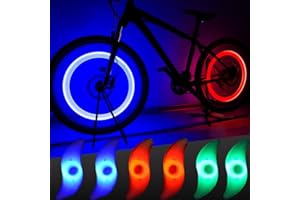 6 Pack Colorful Bike Spoke Light With LED Flash Model Lamps for Wheel Safety and Decoration - Waterproof Tyre Wire Light for 