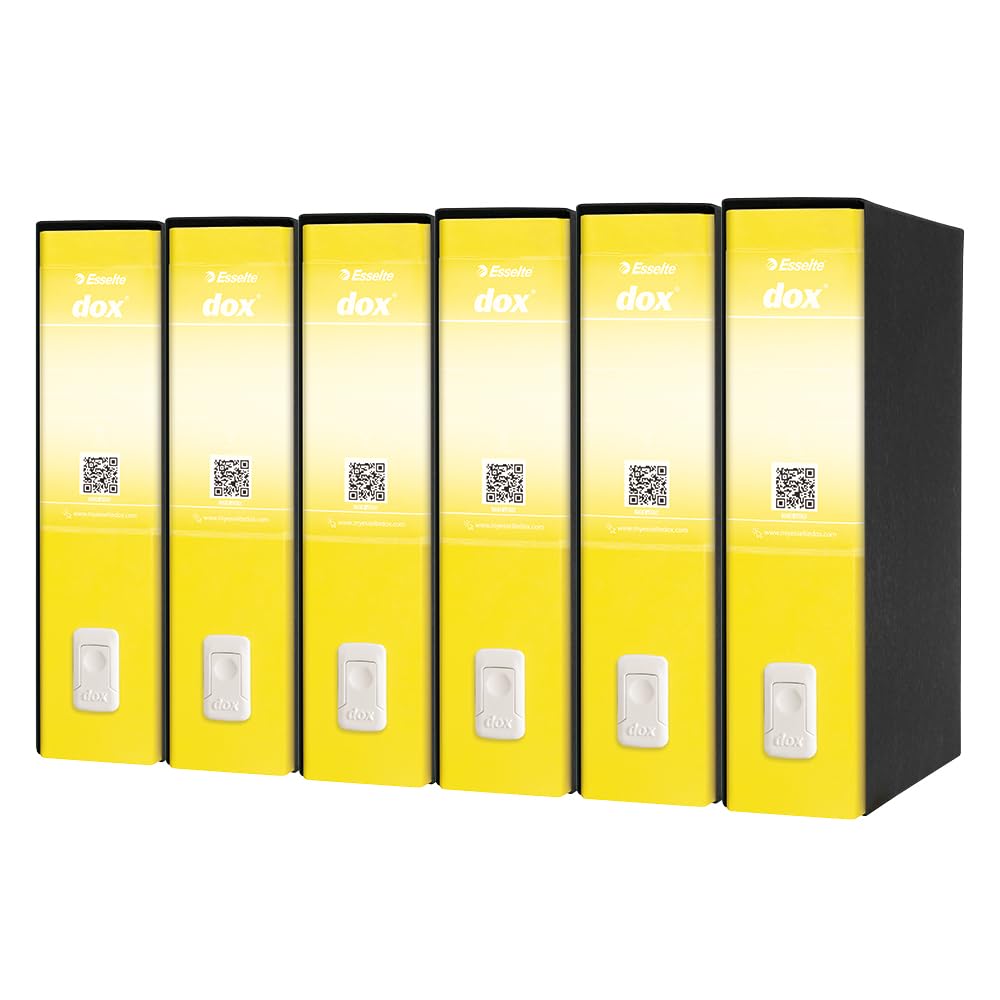 Rexel DOX A4 Ring Binder 2 Lever Folder Foolscap Yellow