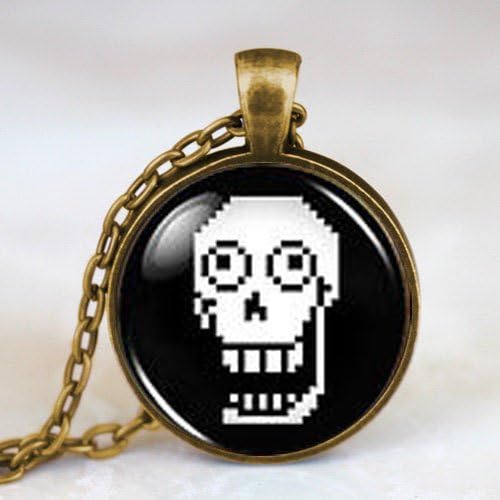 Undertale Papyrus Game Gamer Gaming Mens chain Handmade Fashion Necklace brass silver Pendant steampunk Jewelry Gift women toy