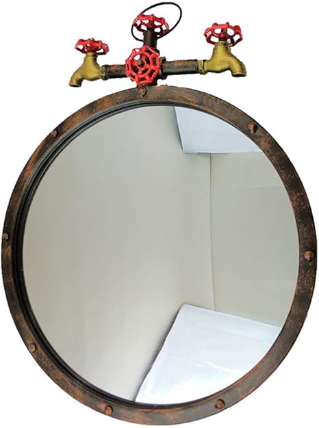 ZHTY Espejo de baño de Hierro Forjado Grifo Espejo de decoración de