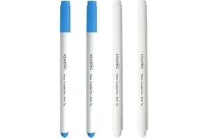 KEARING Erasable Marker Set, Disappearing Ink for Fabric Embroidery, Air/Water Erasable Marker (Water-Erasable(2*Blue+2*White))