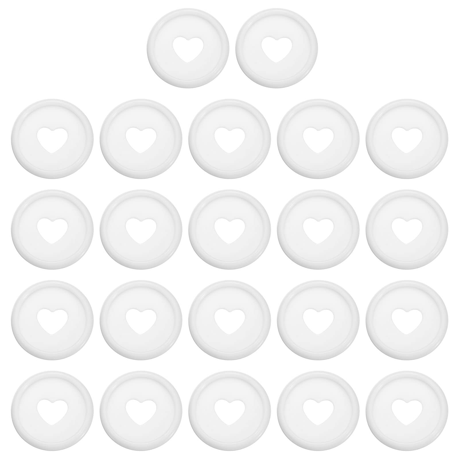 PATIKIL 24mm Plastic Book Binding Discs, 22 Pack Discbound Expansion Discs Heart Binder Rings for DIY Notebook Planner, White — image 1