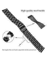 Correa de reloj Gear S3 Galaxy de 1.811 in, iWonow de 0.866 in de liberación rápida, correa de reloj de cuero genuino de acero inoxidable de repuesto para Samsung Gear S3 Classic Frontier, Gear 2 Neo Live, Asus ZenWatch 1 2
