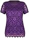Purple Hanger Women's Floral Lined Lace Blouse Top Plus Size