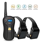 FOCUSPET Dog Training Shock Collar,Remote Electric Dog Training Collar Vibration, Beep, Electric Shock Rechargeable Waterproof Electronic Collar 2 Dogs