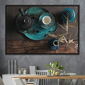 signwin Framed Canvas Wall Art Tea Servings Dark...