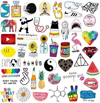 ZJYLighting Vsco Aesthetic Stickers, for Hydro Flask Stickers Vsco Waterproof 46Pack, Trendy Perfect for Water Bottles, Laptop, Car, Bike