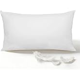 Goodstemu Goose Down Pillow Insert 10x20 Inch, Small Thin Pillow Insert Form, Lumbar Pillow Inserts Rectangle Pillow Throw Pillows