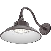HYPERLITE Gooseneck Barn Light 12inch - 50W/40W/30W Selectable - 3000K/4000K/5000K Switchable IP65 Gooseneck Wall Sconce - 36