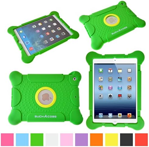 suchAcase Reader Series Kids Friendly Baby Safe Heavy Duty Soft Protective Case for Apple iPad Air (Green)