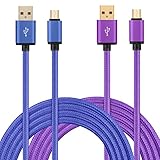 Micro USB Cable 10ft Durable Braided Android Fast Charger Cable for Samsung Galaxy S7 S6 Edge, Tablet, Moto G Plus Charging Cord, By BEST4ONE (2-Pack)