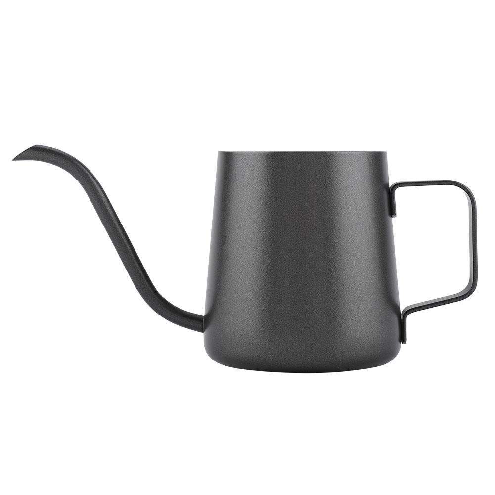 Coffee Gooseneck Kettle, Bewinner 350ML Stainless Steel Gooseneck Coffee Pot Long Narrow Spout Pour Handle Over Coffee and Tea Kettle Cup Pot for Home Kitchen(Black)