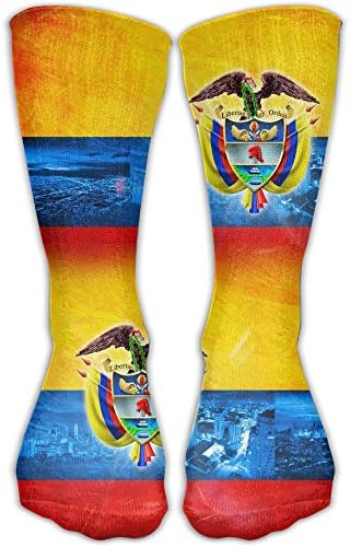 MAMAC Colombia Flag Eagle Socks Customized Design Walking Dress Crew Sock (Shoe Size 6-10)