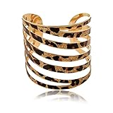 Sexy Print Leopard Hollowed Glitter Sparkle Open Cuff Adjustable Bangle Bracelet N110K04