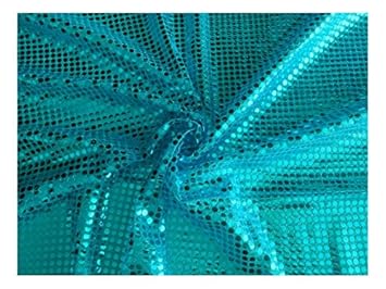 Fabrics-City TÜRKIS HOCHWERTIG PAILETTEN STOFF PAILLETTENSTOFF 6MM STOFFE, 2434