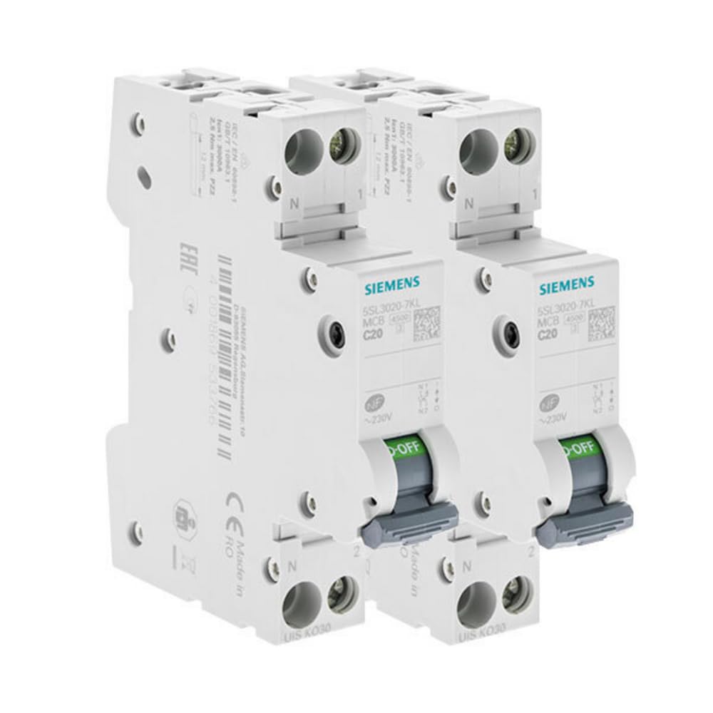 Siemens 2 x Phase + Neutral 20A Circuit Breakers