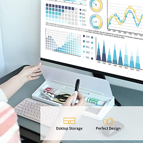 HOMEK Desktop Dry Erase Board with Glass Whiteboard Surface, Computer