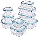 Utopia Kitchen [18-Pieces] Glass Food Storage Containers with Lids - Glass Meal Prep Containers with Transparent Lids BPA Free and FDA Approved (9 Containers and 9 Lids) primary