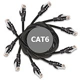 DynaCable Heavy Duty Cat6 Ethernet Copper LAN Cable with Snagless RJ45 Connectors | 5 Pack/2FT, 24AWG 550MHz, UL-Listed, 10 GB Max Speed for Fast Computer Networking - Black
