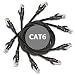 DynaCable Heavy Duty Cat6 Ethernet Copper LAN Cable with Snagless RJ45 Connectors | 5 Pack/2FT, 24AWG 550MHz, UL-Listed, 10 GB Max Speed for Fast Computer Networking - Black primary
