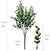 Artificial Shrubs, 6pcs Faux Plastic Eucalyptus Leaves Bushes Fake Simulation Greenery Plants Boxwood Indoor Outside Home Garden Office Verandah Wedding Decor