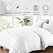 White Cotton Comforter King Size, Cotton duvet for Cooling, Down Alternative Fill Quilted Duvet Insert, Fluffy, Warm, Soft & Hypoallergenic, Medium Weight for All Season Soft Quilted Down Alternative