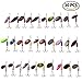 LotFancy Fishing Lures, 30 PCS Spinner Baits for Bass Perch Pike Walleye Trout Salmon, Assorted Hard Metal Spinner Lures Kit, Fit Saltwater and Freshwater
