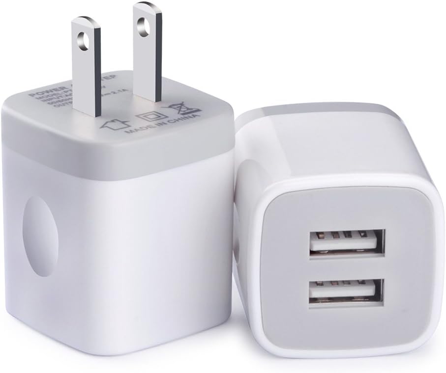 USB Charger Plug, Charging Block, 2-Pack 5V/2.1A Wall Charger Adapter Brick Box Charger Head Compatible for iPhone 11 XS/Max/XR/X/8/7, iPad, iPod, Samsung S20 S10 S9 Note10/9/8, Google Pixel, LG