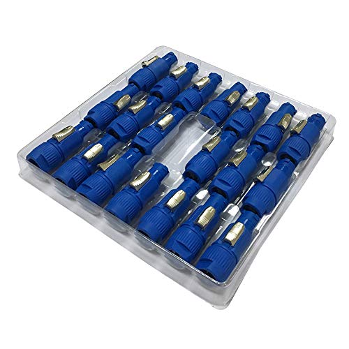 IMRELAX Portable 20pcs Blue PowerCon Plug Connector 20A AC Power Adapter Male PowerCon Stage Lighting Accessories