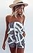 ECOWISH Women Off Shoulder Romper Strapless Floral Print Striped Beach Shorts Jumpsuit Small Grey