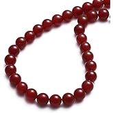 BEADIA Natural Red Agate Stone Round Loose Semi Gemstone Beads for Jewelry Making 10MM 38PCS