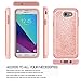 LeYi PC Silicone Glitter Case with Tempered Glass Screen Protector for Samsung J3 Prime/ J3 Emerge/Express Prime 2/ Amp Prime 2/ J3 Mission/ J3 Eclipse/ J3 Luna Pro/Sol 2/ J3 2017 TP Rose Gold