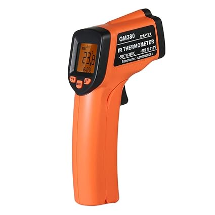 Docooler Infrared Thermometer, Handheld Non-Contact IR Infrared Thermometer Digital Temperature Tester 12:1 Pyrometer LCD Display with Backlight Centigrade Fahrenheit -50?380?(-58?716?)