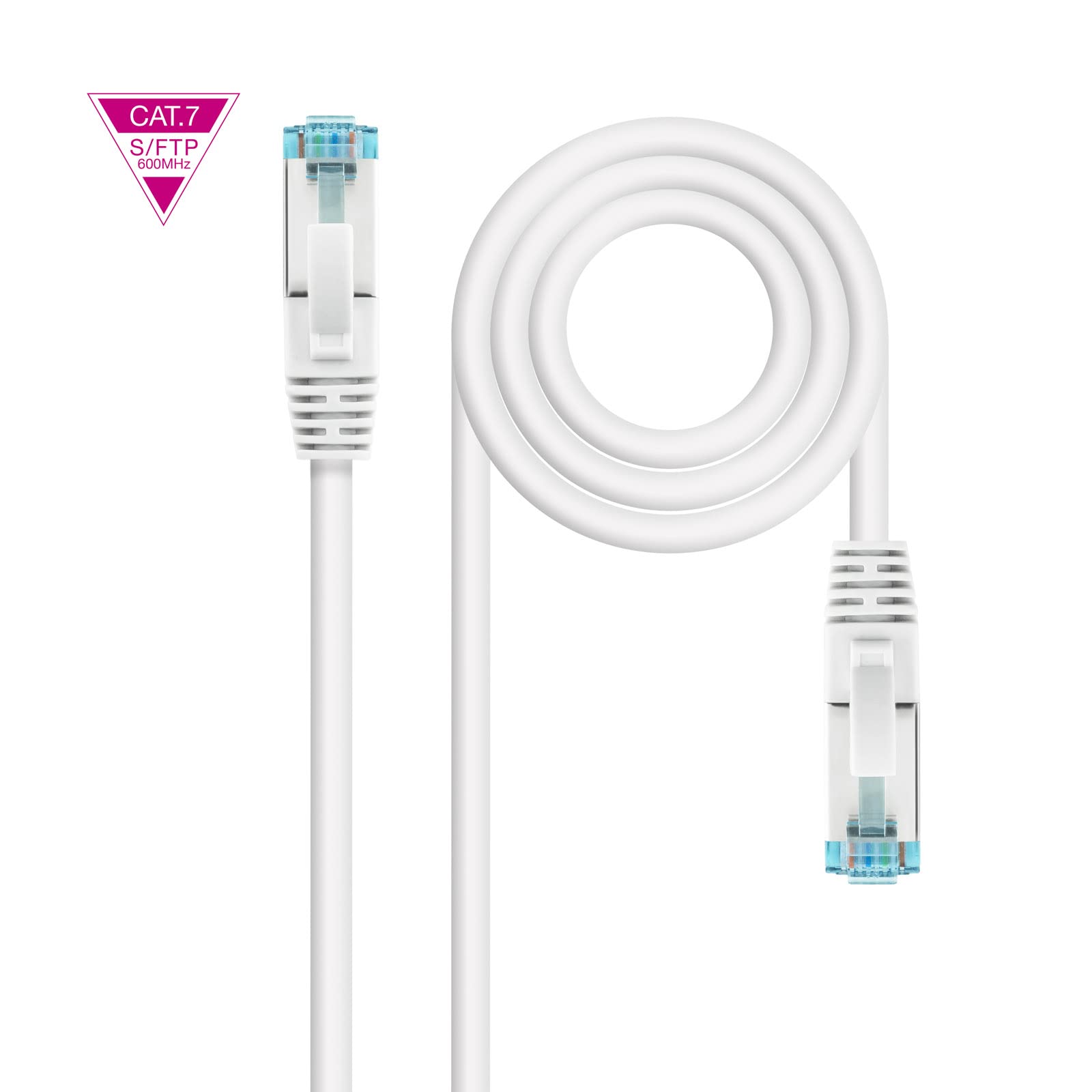 Nanocable 10.20.1701-W – Network Cable Cat.7 600MHZ LSZH SFTP PIMF AWG26, White, 1 m