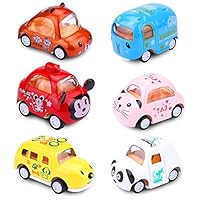 EsOfficce Pull Back Cars, Pull Back Vehicles,Cute Mini Animals Toy Cars, Metal Die Cast Cars, Party Favors for Toddlers Boys and Girls 3 Year +