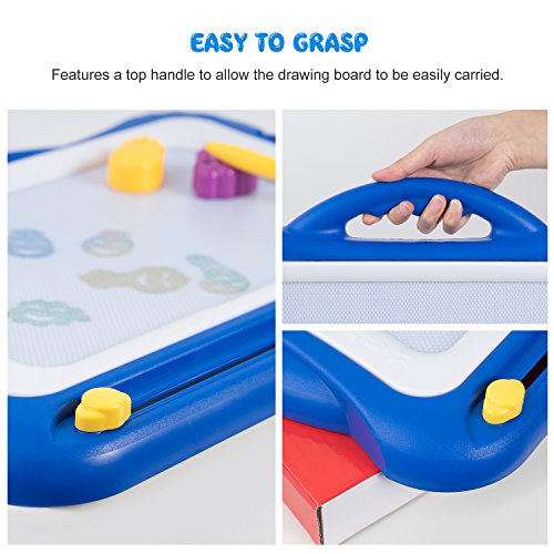 SGILE Magnetic Drawing Board Toy for Kids, Large Doodle Board Writing Painting Sketch Pad (Navy) - Thumbnail 3