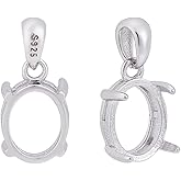 UNICRAFTALE 2Pcs 925 Sterling Silver Claw Setting Pendant Blank Charms Platinum Basket Pendant Prongs Mounting Bezel Cups Charms for DIY Necklace Jewelry Making