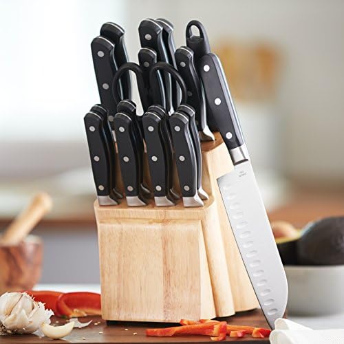 AmazonBasics Bloc de couteaux 18 pièces haut de gamme
