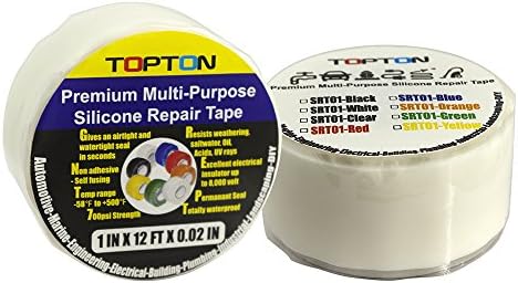 TOPTON Silicone Repair Tape Bonding Rescue Self Fusing Tape Waterproof 1in X 12ft (2pcs white)