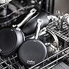 GreenChef-Milk-Pan-with-2-Spouts-Non-Stick-Aluminium-Cookware-Induction-Oven-Safe-Pot-16-cm16-Litre GreenChef Berlin Rocks Non-Stick 16 cm/1.6 Litre Milk Pan, PFAS Free, Black