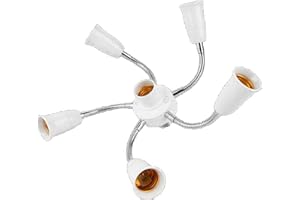 Adjustable E27 Base Light Socket Splitter Gooseneck LED Bulbs Holder Converter with Extension Hose 3 4 5 6 Way Adapter Adjust