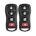 Keyless2Go New Replacement Shell Case and 4 Button Pad for Remote Key Fob with FCC KBRASTU15 - Shell ONLY (2 Pack)